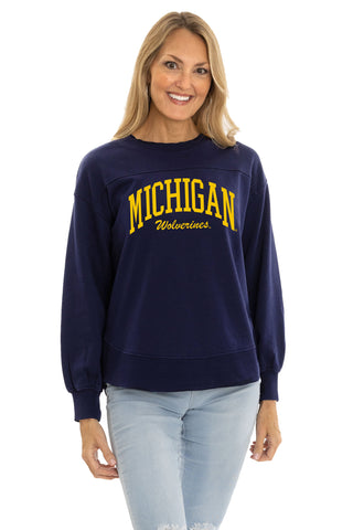 Michigan Wolverines Yvette Crewneck Sweatshirt