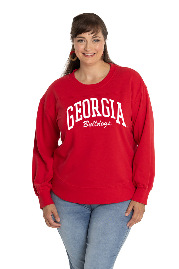 Georgia Bulldogs Yvette Crewneck Sweatshirt