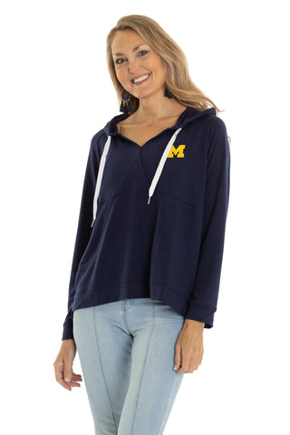 Michigan Wolverines Christine Cross Front Hoodie