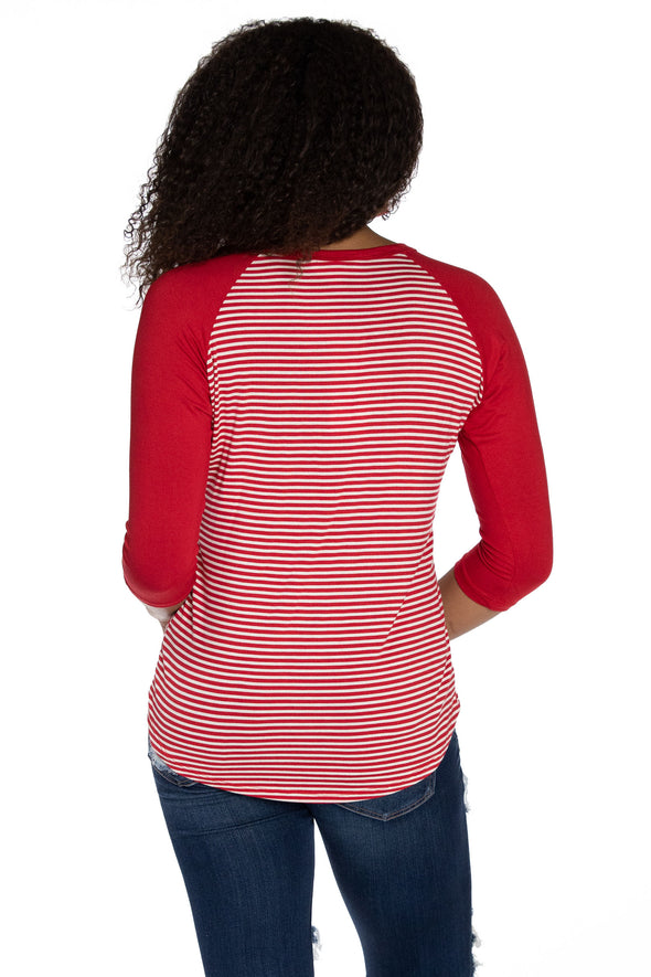 The Leah Striped Baseball Tee