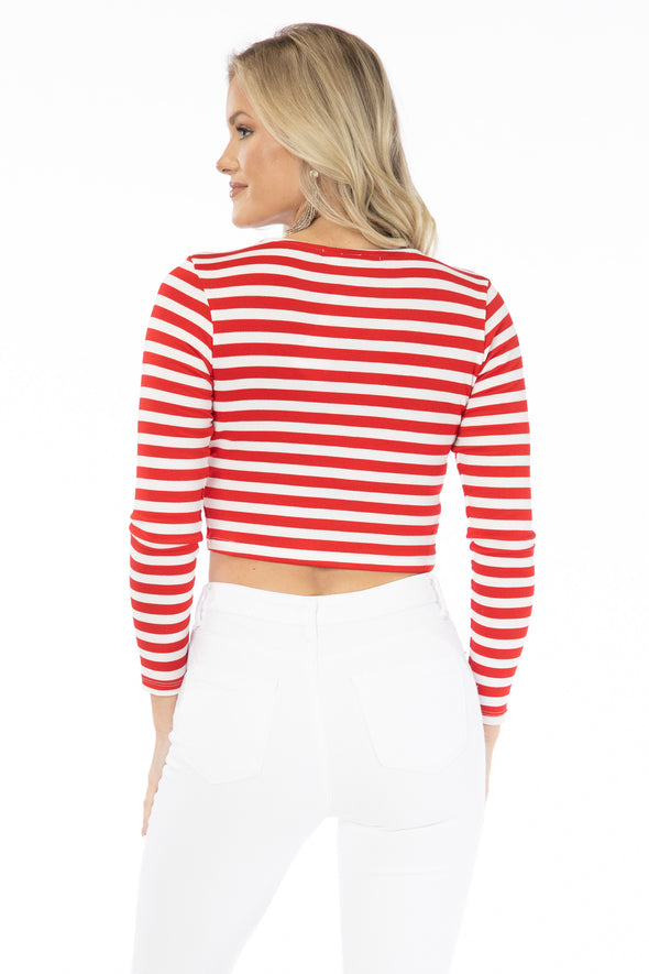 Nebraska Huskers Jayme Striped Crop