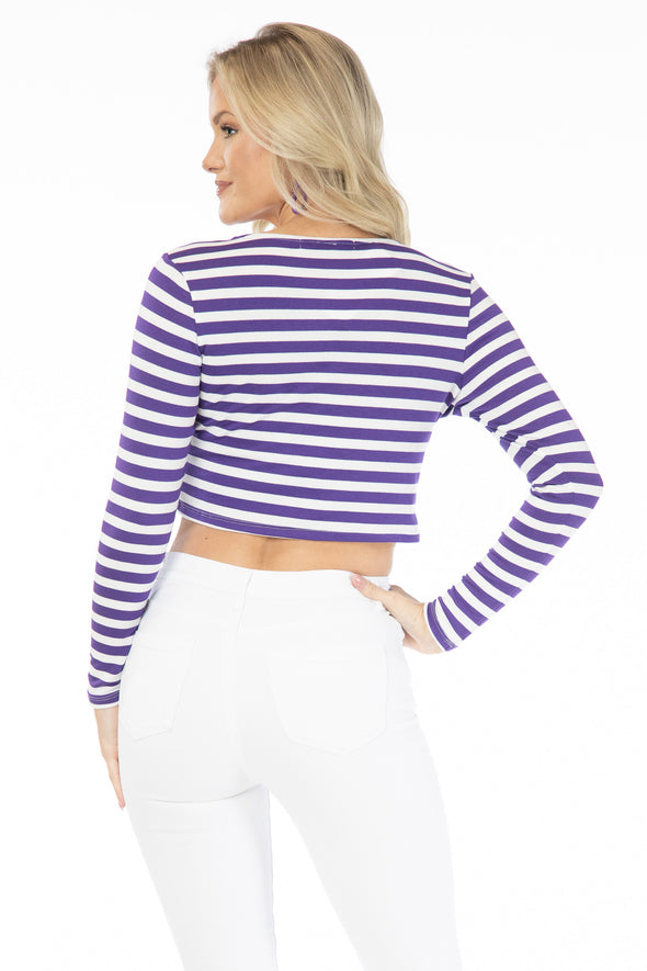 Clemson Tigers Jayme Striped Crop