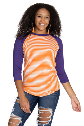 The Leah Striped Baseball Tee