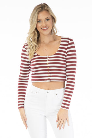 The Jayme Striped Crop Top