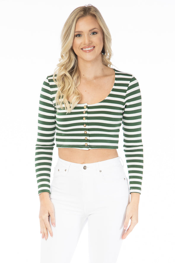 The Jayme Striped Crop Top