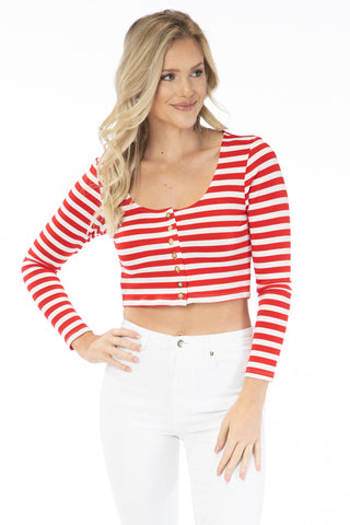The Jayme Striped Crop Top