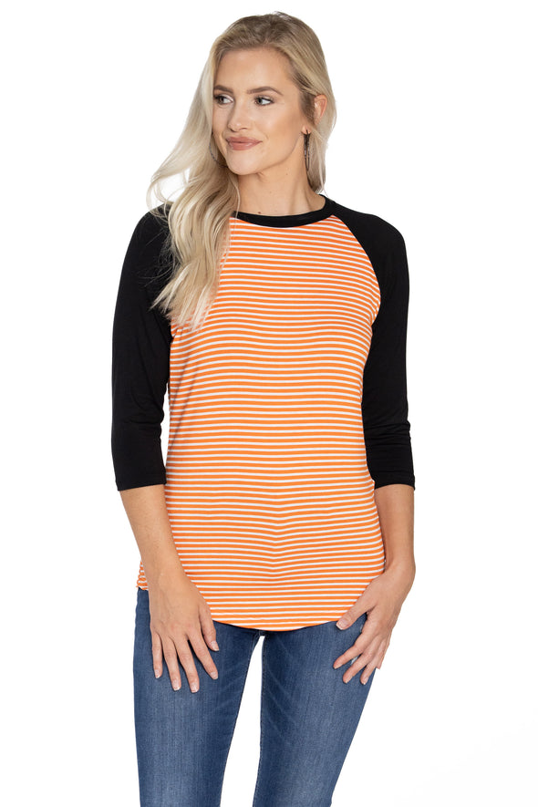 The Leah Striped Baseball Tee