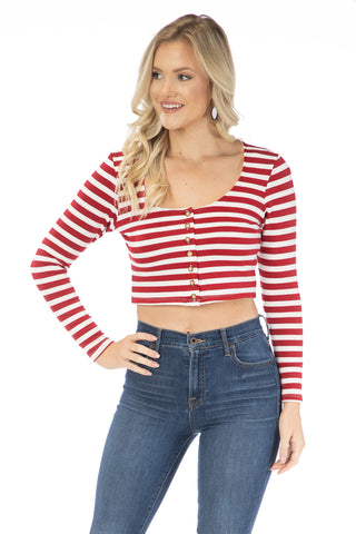 The Jayme Striped Crop Top