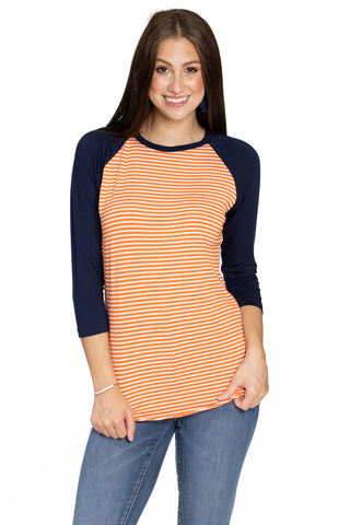 The Leah Striped Baseball Tee