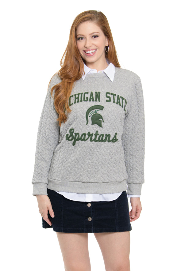 Michigan State Embroidered Jenny Sweatshirt