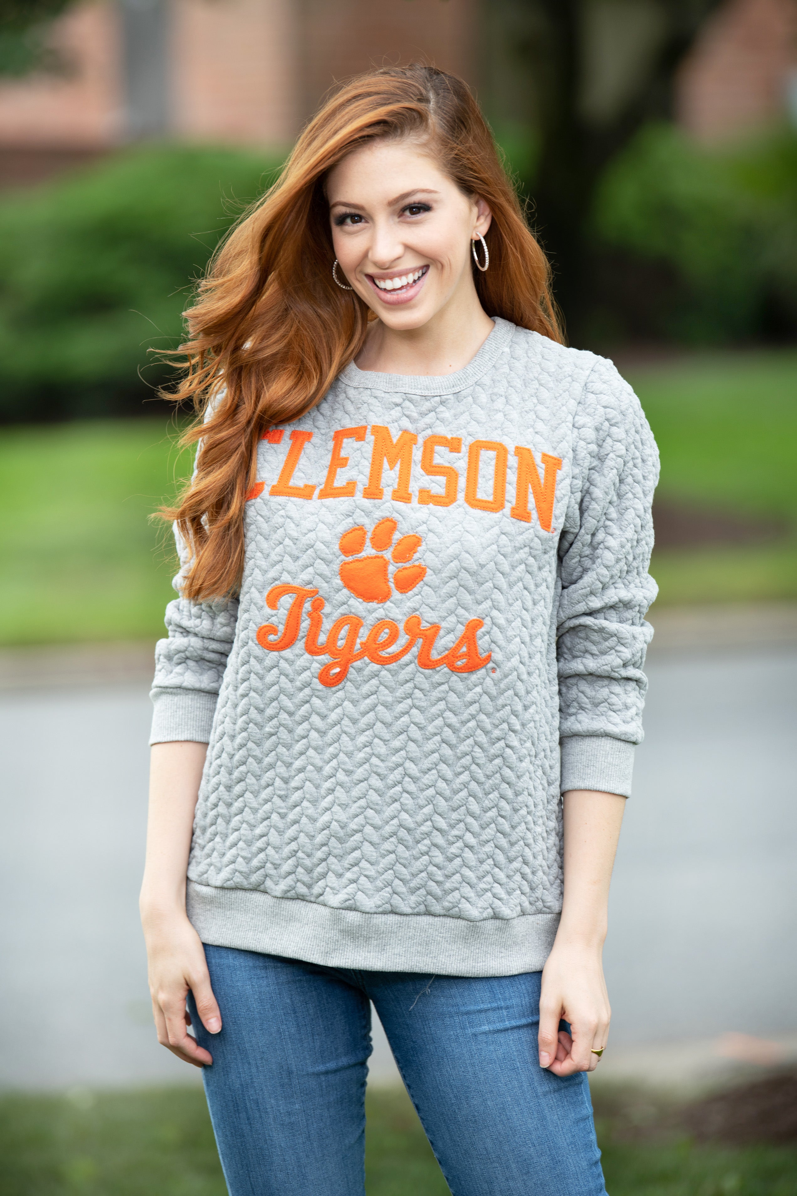 Clemson embroidered sweatshirt deals