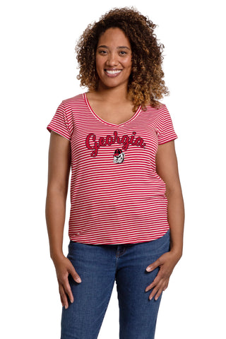 Georgia Bulldogs Striped Vera Tee