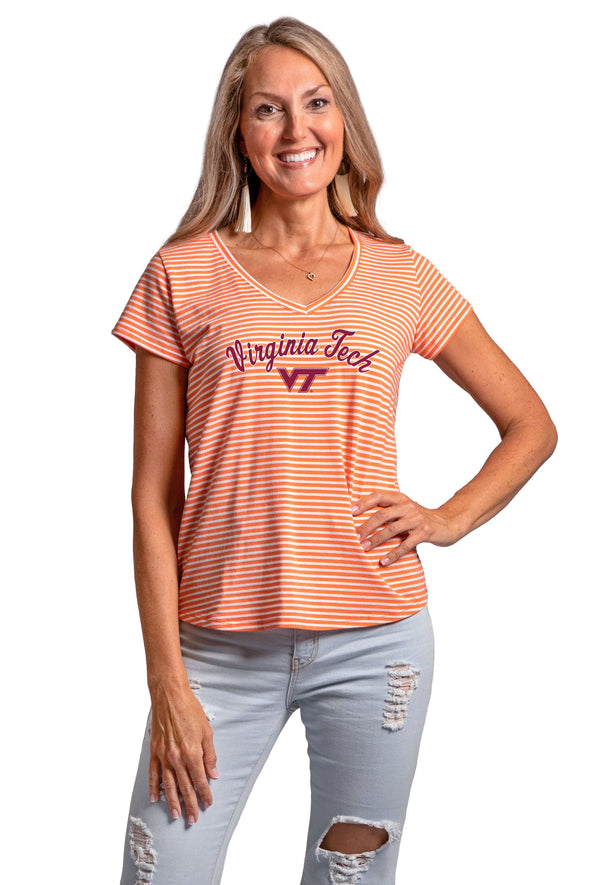 Virginia Tech Hokies Striped Vera Tee