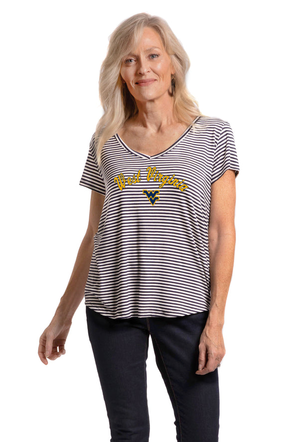 West Virginia Mountaineers Striped Vera Tee