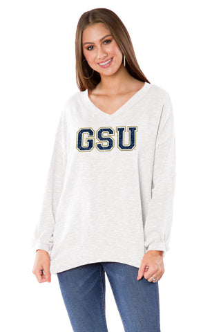 Georgia Southern Eagles Womens Ribbed V-Neck - White