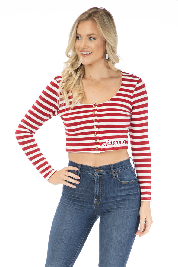 Alabama Crimson Tide Jayme Striped Crop