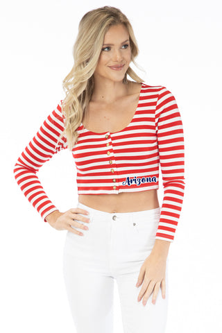 Arizona Wildcats Jayme Striped Crop