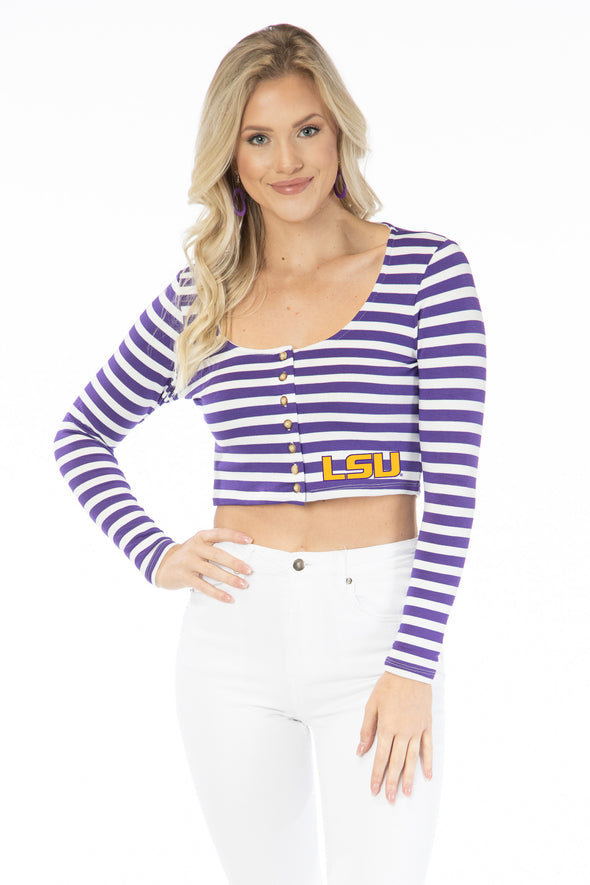 LSU Tigers Jayme Striped Crop
