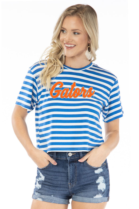 Florida Gators Stephanie Striped Cropped Tee