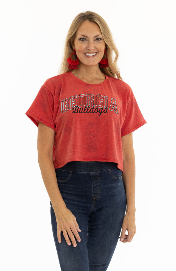 Georgia Bulldogs Kimberly Crop Tee