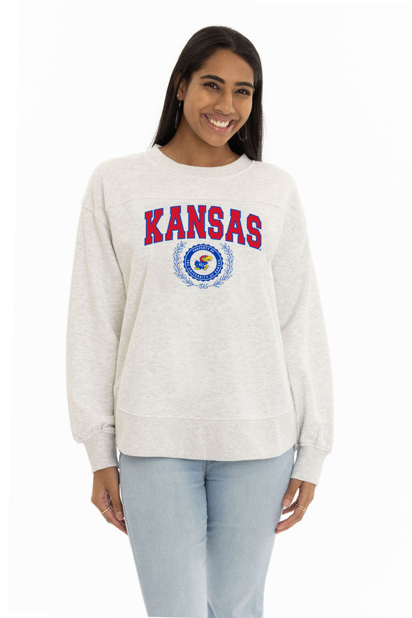 Kansas Jayhawks Yvette Crewneck Sweatshirt