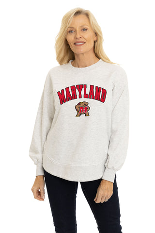 Maryland Terrapins Heather Grey Crewneck Sweatshirt