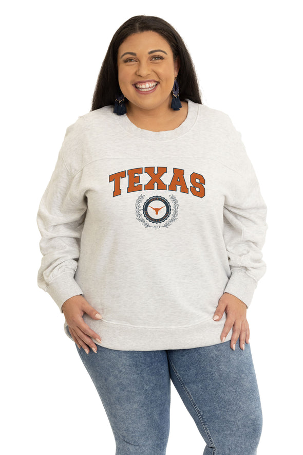Ash Heather Texas Longhorns Crewneck Sweatshirt