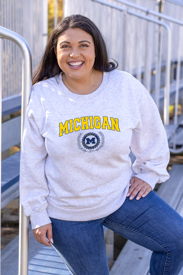 Michigan Wolverines Yvette Crewneck Sweatshirt