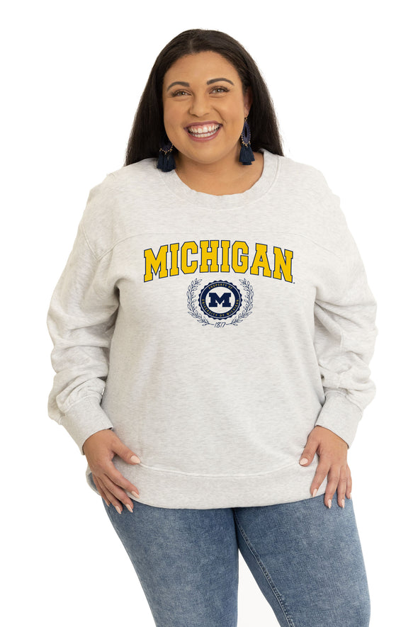 Michigan Wolverines Yvette Crewneck Sweatshirt