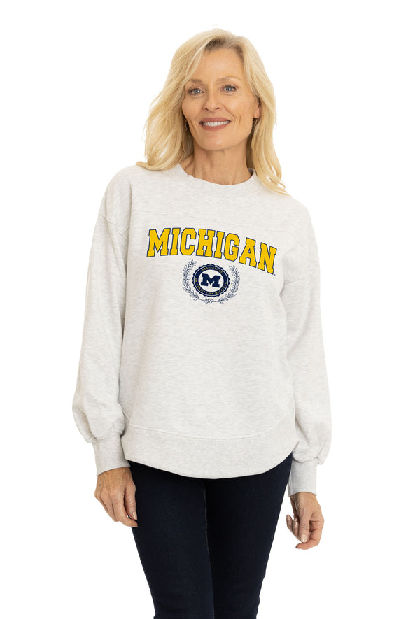 Michigan Wolverines Yvette Crewneck Sweatshirt