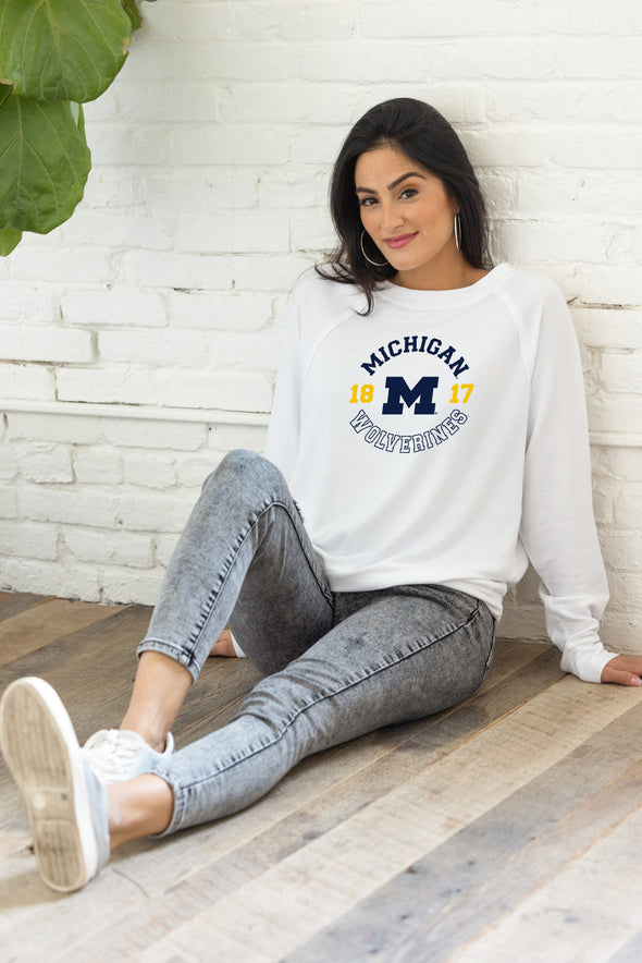Michigan Wolverines Long Sleeve Rylee Raglan Top