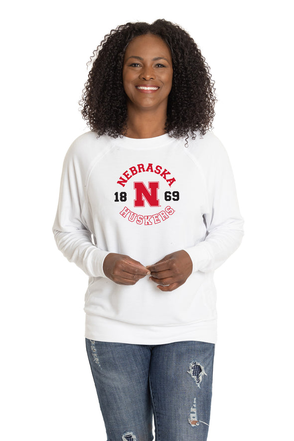 Nebraska Huskers Long Sleeve Rylee Raglan Top