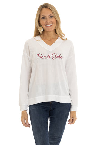 Florida State Seminoles Waverly Waffle Knit Top