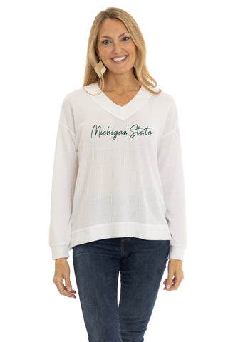 Michigan State Spartans Waverly Waffle Knit Top