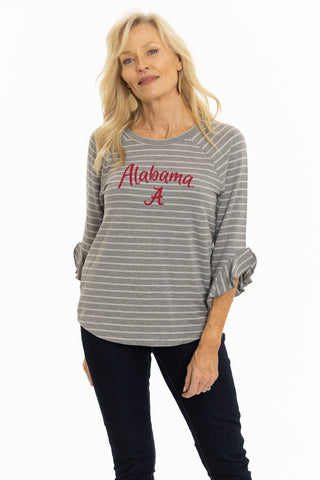 Alabama Crimson Tide Striped Renatta Ruffle Top