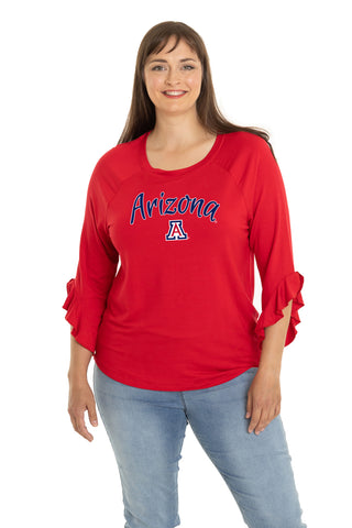 Arizona Wildcats Renatta Ruffle Sleeve Top