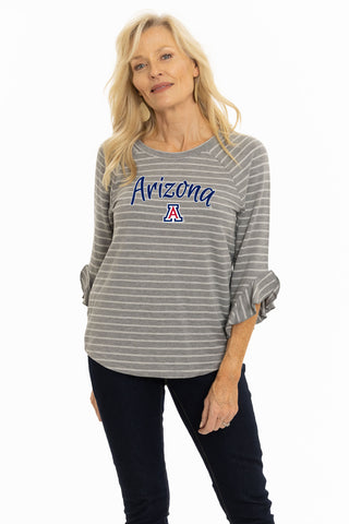 Arizona Wildcats Striped Renatta Ruffle Top