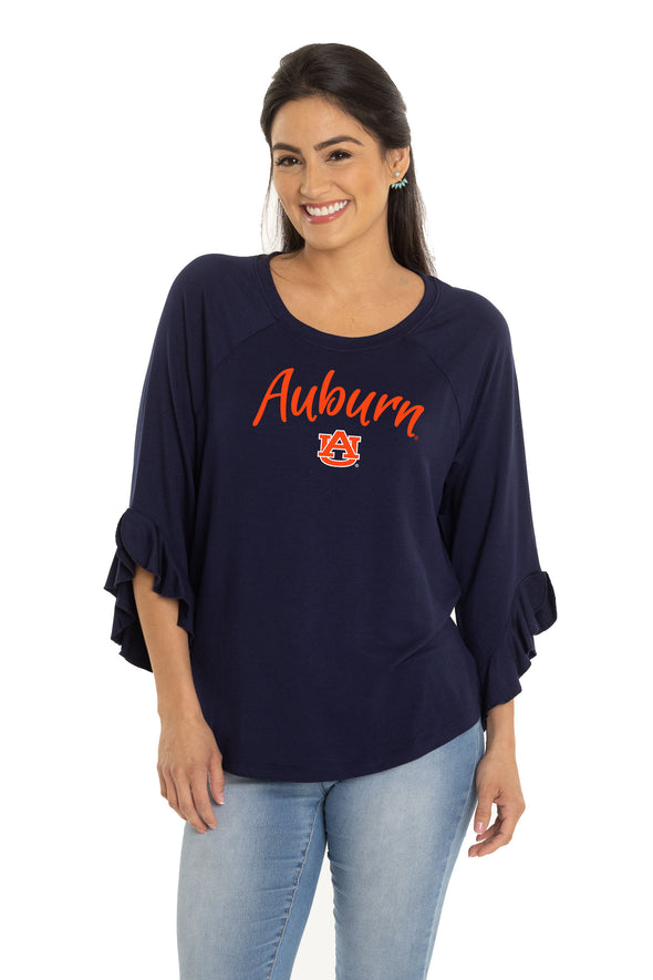 Auburn Tigers Renata Ruffle Sleeve Top