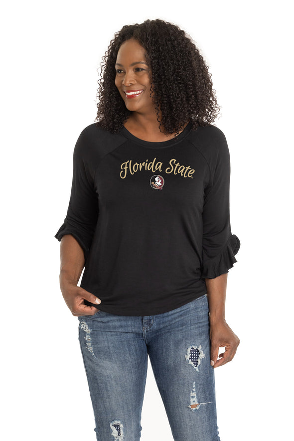 Florida State Seminoles Renata Ruffle Sleeve Top
