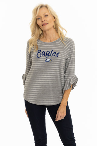 Georgia Southern Eagles Striped Renatta Ruffle Top