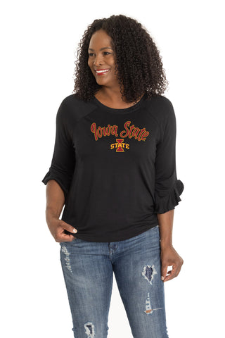 Iowa State Cyclones Renata Ruffle Sleeve Top