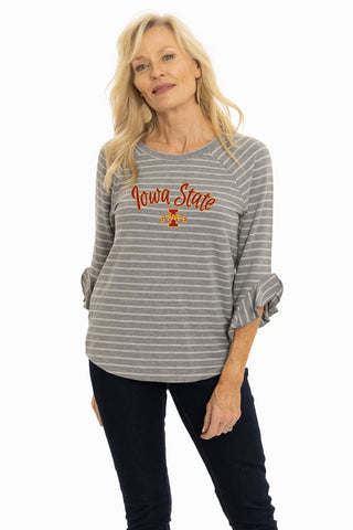 Iowa State Cyclones Striped Renatta Ruffle Top