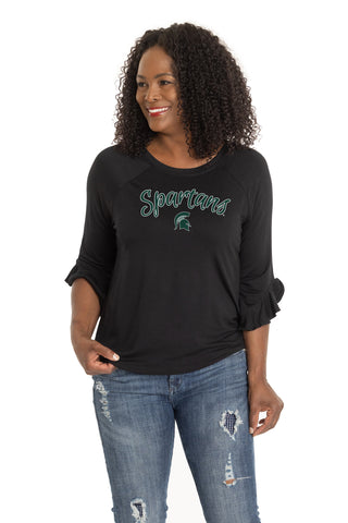 Michigan State Spartans Renata Ruffle Sleeve Top