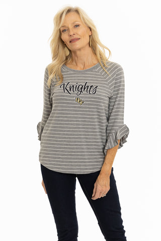 UCF Knights Striped Renata Ruffle Top