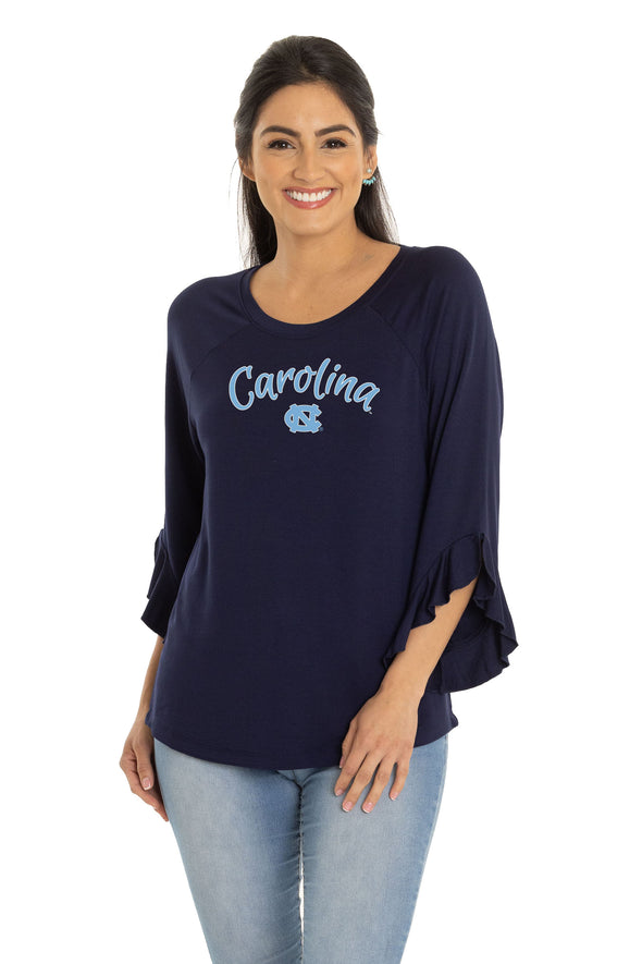 North Carolina Tar Heels Renata Ruffle Sleeve Top