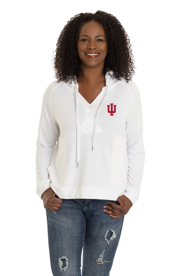 Indiana Hoosiers Christine Cross Front Hoodie