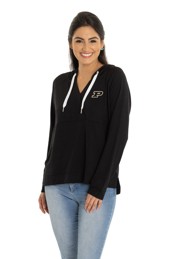 Purdue Boilermakers Christine Cross Front Hoodie