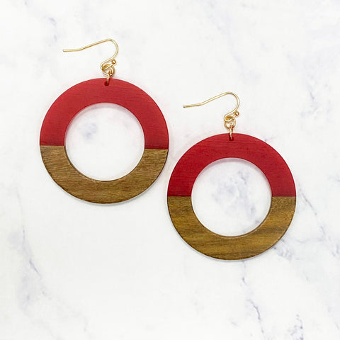Wooden Hoops - Red